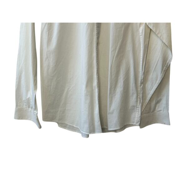 Express Extra Slim White w/ Black Pattern Button-Up Shirt Men's Large 16-16.5 - Picture 3 of 6